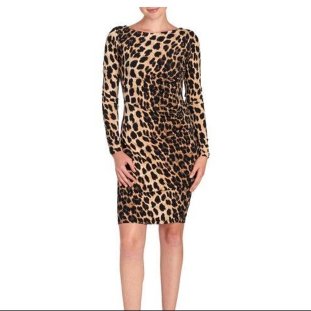 CMV Leopard Ruched Dress